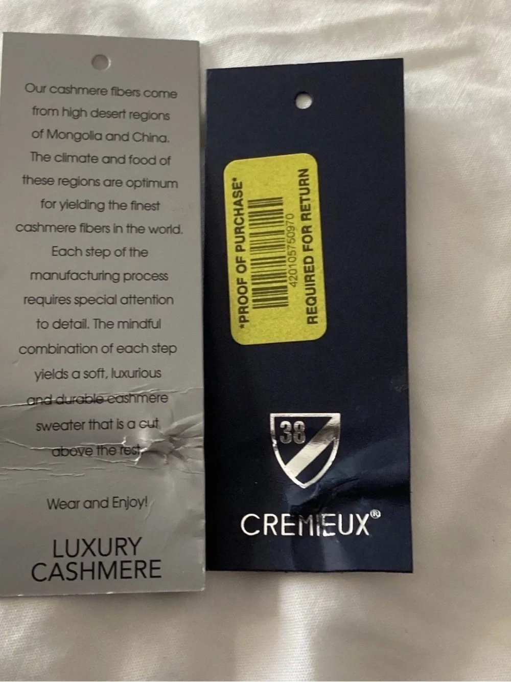 Men’s Luxury Cashmere Cremieux VNeck Sweater L